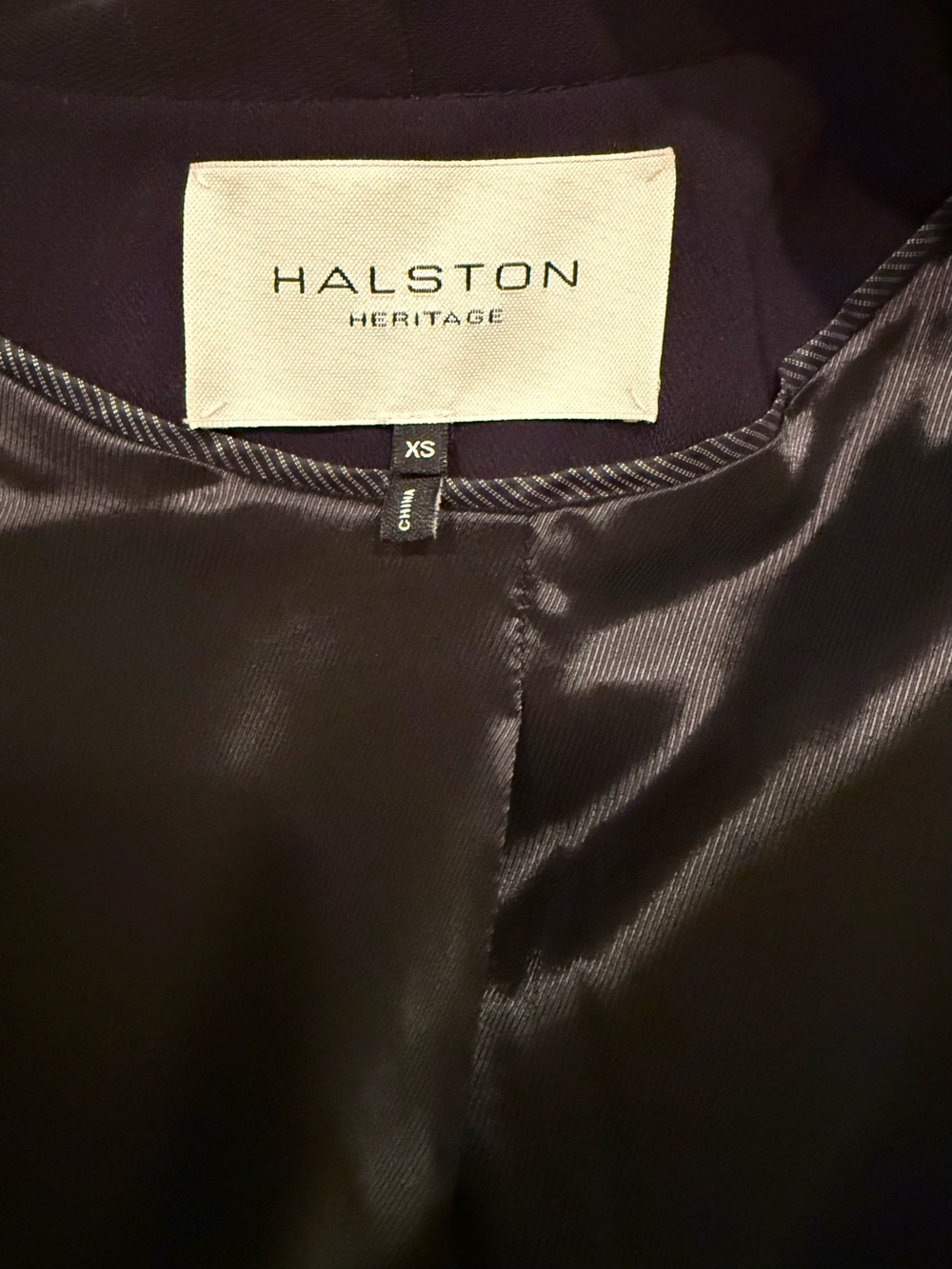 Halston Heritage Navy Satin-Lined Blazer